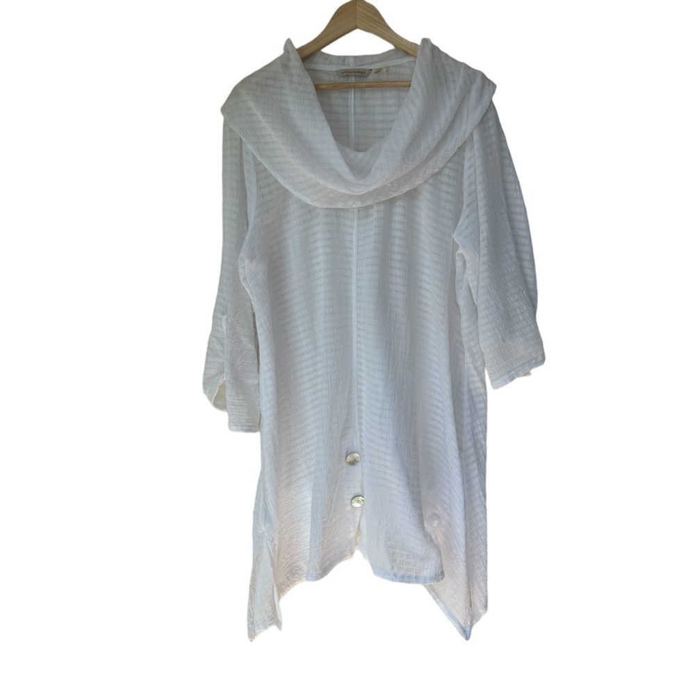 Soft Surroundings White Cotton Lightweight Flowy Dress, Medium